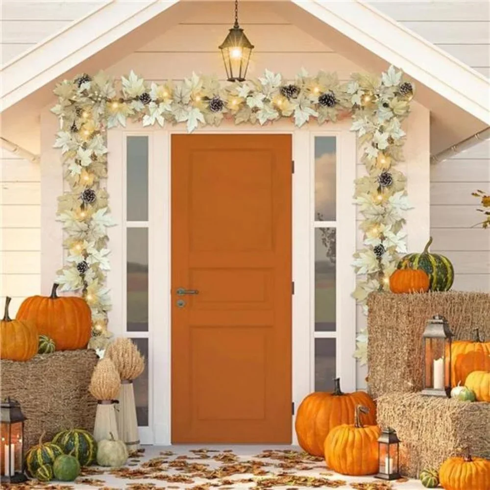 Fall Garland Maple Leaf with Lights 6FT, Hanging Vine Garland